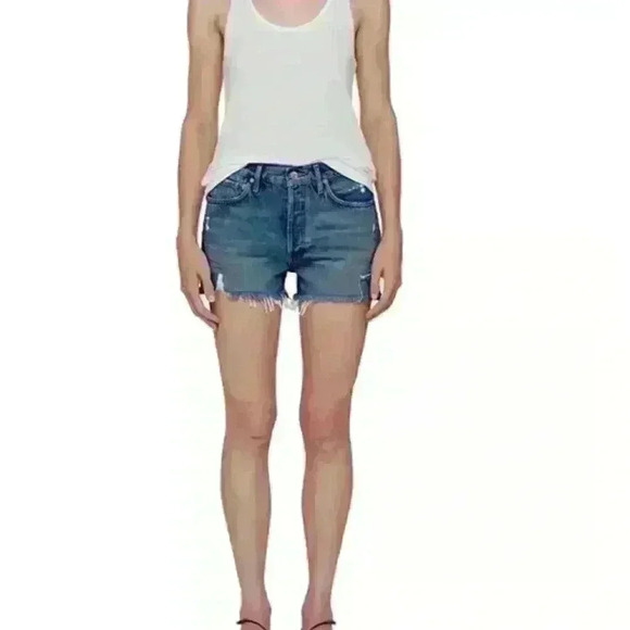 Agolde “Parker” Distressed Jean Shorts Size 26 - Picture 2 of 15